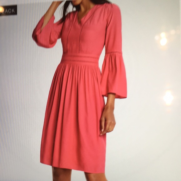 Cutout Flare Sleeve Dress 👗,Size-14,Red/Coral - Picture 6 of 8